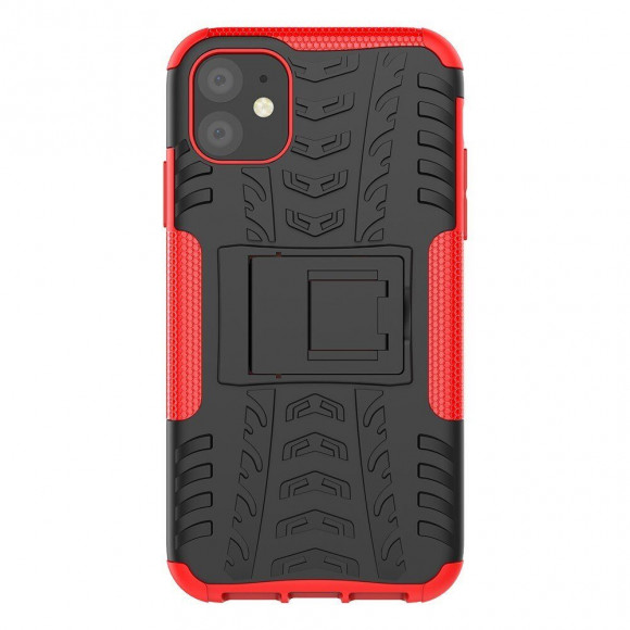 Чехол Hybrid Armor для iPhone 11 (черный + красный)