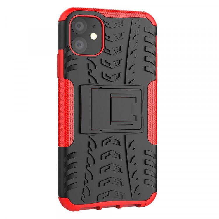 Чехол Hybrid Armor для iPhone 11 (черный + красный)