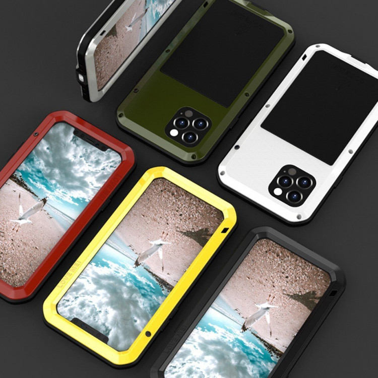 Гибридный чехол LOVE MEI для iPhone 12 Pro (белый)