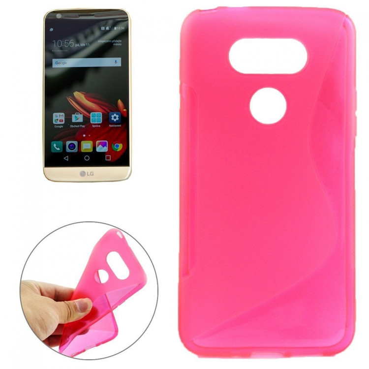 Нескользящий чехол для LG G5 / LG G5 se (малиновый)