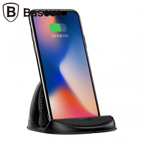 Беспроводное зарядное устройство Baseus Silicone Horizontal Desktop (черный) Беспроводное зарядное устройство Baseus Silicone Horizontal Desktop (черный)
