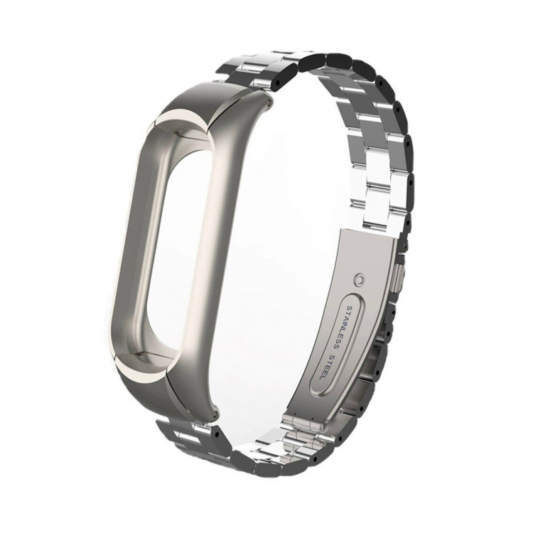 Стальной браслет для Xiaomi Mi Band 3 (серебряный)