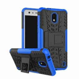 Чехол Hybrid Armor для Nokia 2 (черный + голубой)