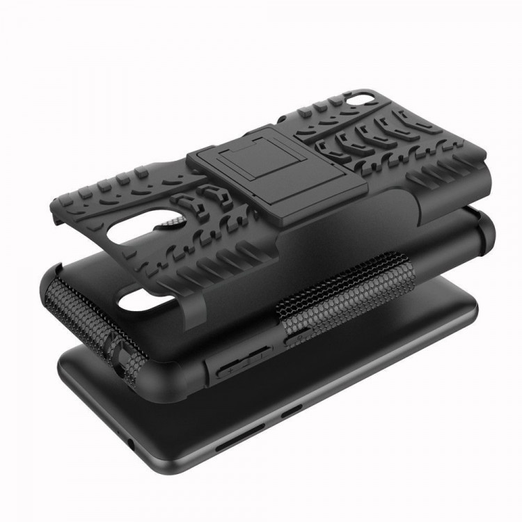 Чехол Hybrid Armor для Nokia 2 (черный + голубой)