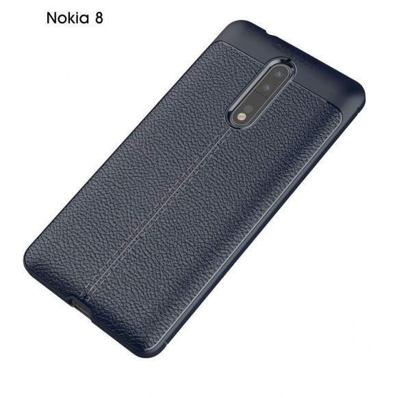 Чехол-накладка Litchi Grain для Nokia 8 (темно-синий) Чехол-накладка Litchi Grain для Nokia 8 (темно-синий)