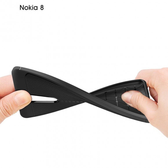 Чехол-накладка Litchi Grain для Nokia 8 (темно-синий) Чехол-накладка Litchi Grain для Nokia 8 (темно-синий)