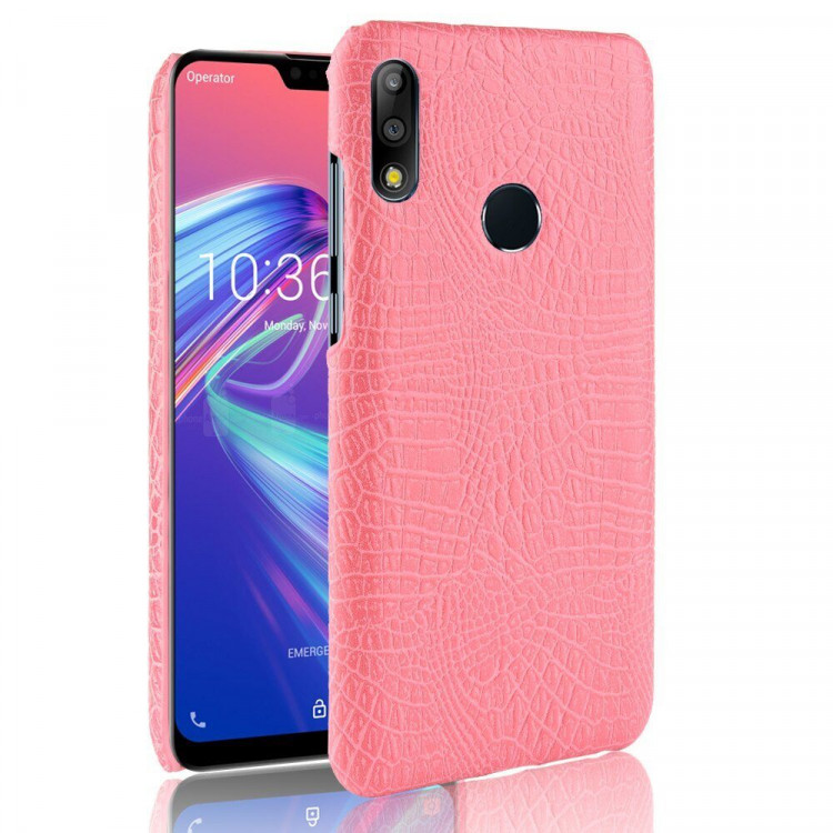Чехол Crocodile Texture для Asus Zenfone Max Pro (M2) ZB631KL (розовый)