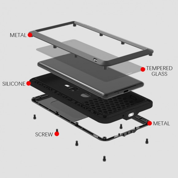 Гибридный чехол LOVE MEI для Sony Xperia XZ3 (серебряный)