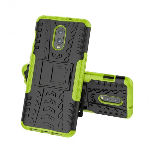 Чехол Hybrid Armor для OnePlus 6T (черный + зеленый)