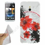 Мягкий пластиковый чехол Red Flower для HTC One Mini / M4 Мягкий пластиковый чехол Red Flower для HTC One Mini / M4