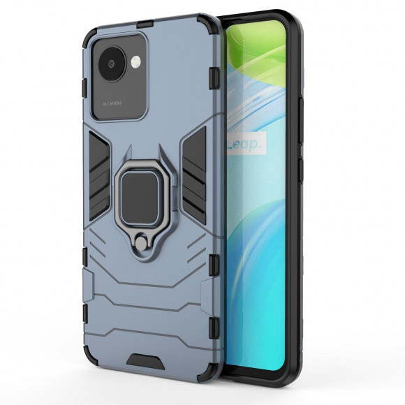 Чехол Armor Ring Holder для Realme C30 (темно-синий)