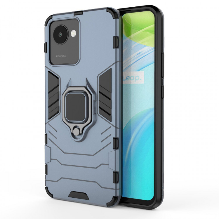 Чехол Armor Ring Holder для Realme C30 (темно-синий)