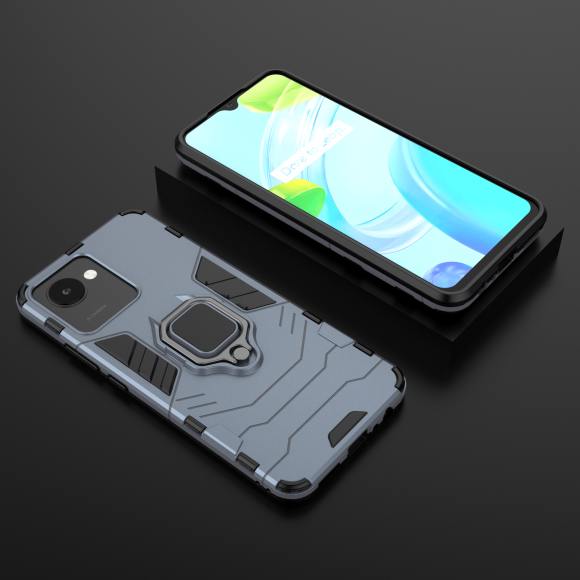 Чехол Armor Ring Holder для Realme C30 (темно-синий)