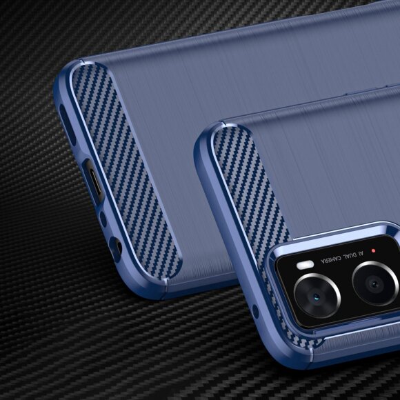 Чехол-накладка Carbon Fibre для Realme 9i, OPPO A36, OPPO A76 (темно-синий) Чехол-накладка Carbon Fibre для Realme 9i, OPPO A36, OPPO A76 (темно-синий)