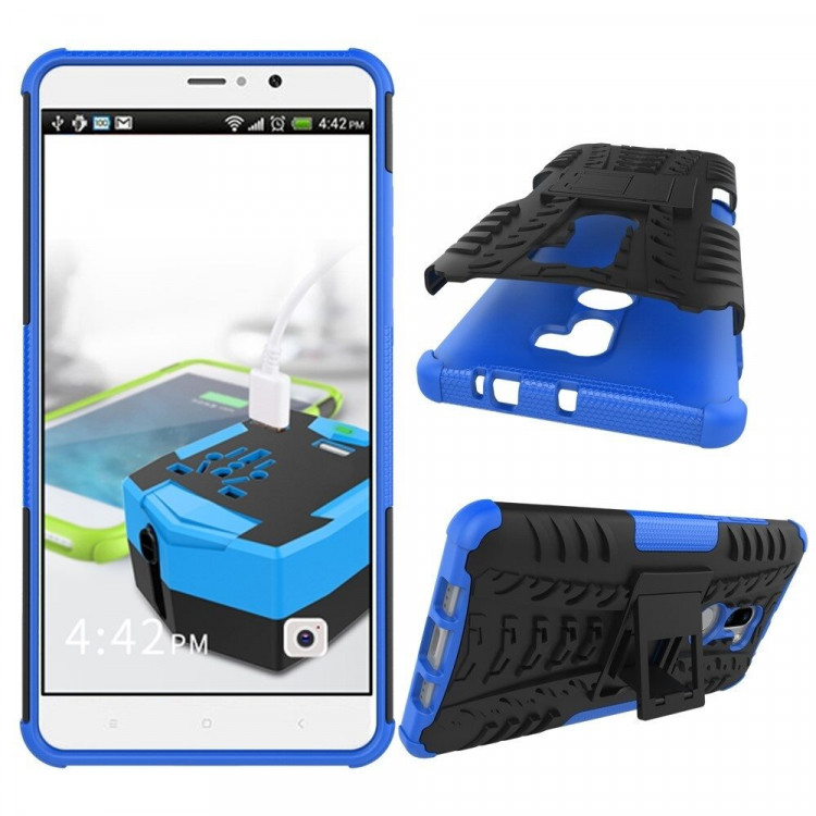 Чехол Hybrid Armor для Xiaomi Mi5S Plus (черный + голубой)