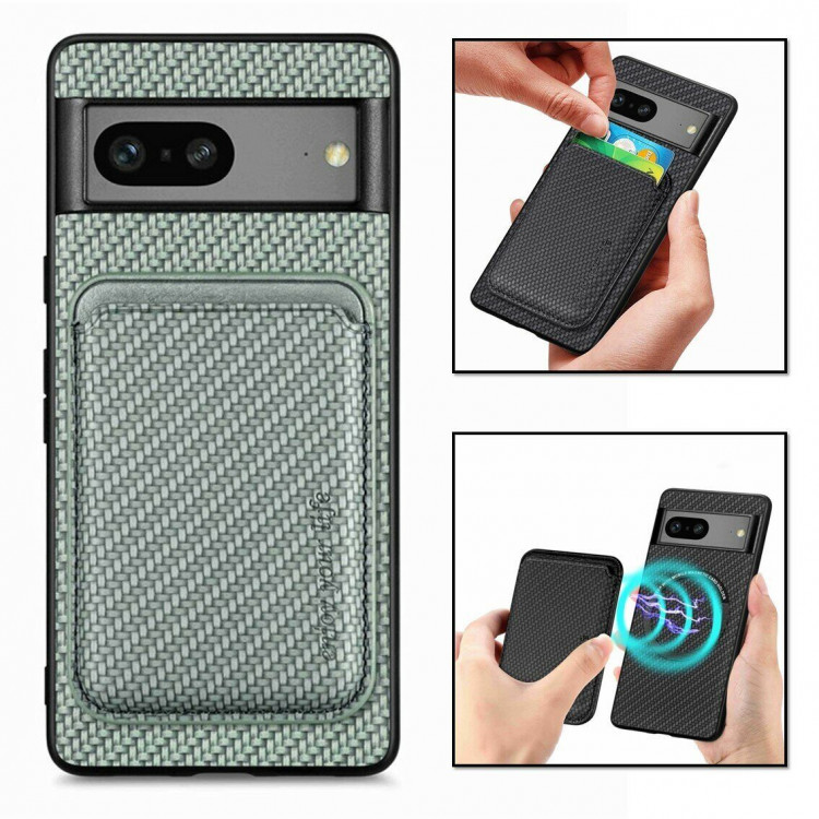 Чехол с магнитным держателем карт для Google Pixel 7a (зеленый)