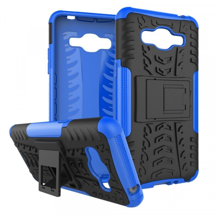 Чехол Hybrid Armor для Samsung Galaxy J2 Prime SM-G532F (черный + голубой)
