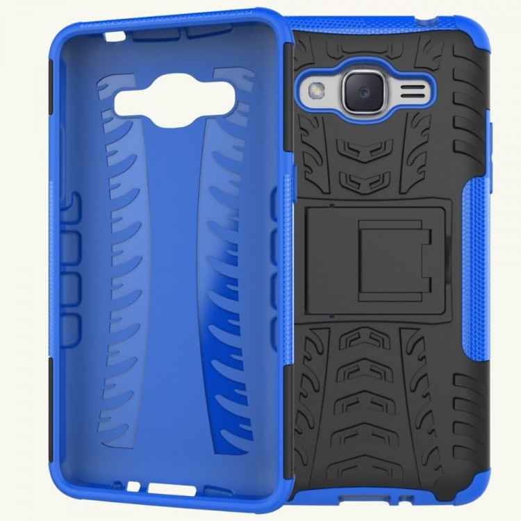 Чехол Hybrid Armor для Samsung Galaxy J2 Prime SM-G532F (черный + голубой)
