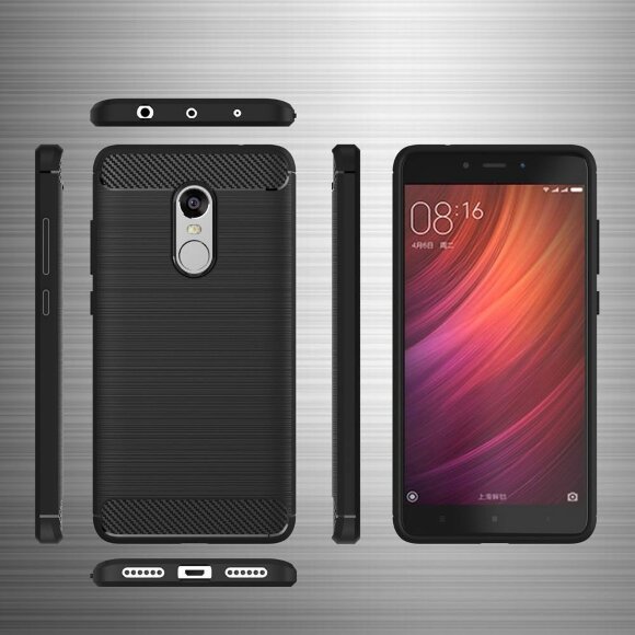 Чехол-накладка Carbon Fibre для Xiaomi Redmi Note 4 / 4X (темно-синий)
