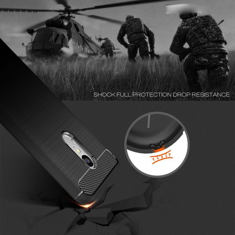 Чехол-накладка Carbon Fibre для Xiaomi Redmi Note 4 / 4X (темно-синий)