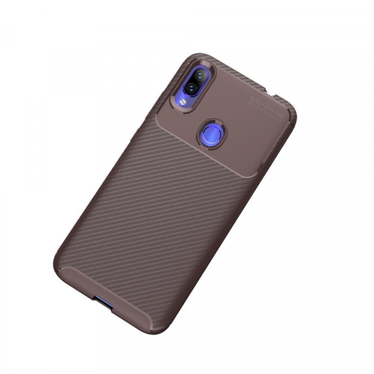 Чехол-накладка Resistant Carbon для Xiaomi Redmi Note 7 / Note 7 Pro (коричневый)