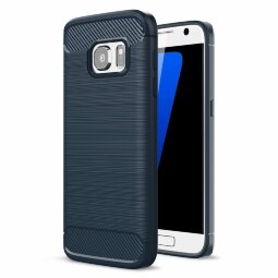 Чехол-накладка Carbon Fibre для Samsung Galaxy S7 (темно-синий)