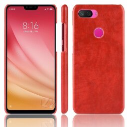 Чехол Litchi Texture для Xiaomi Mi 8 Lite (красный)