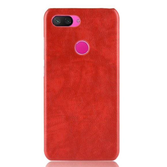 Чехол Litchi Texture для Xiaomi Mi 8 Lite (красный)