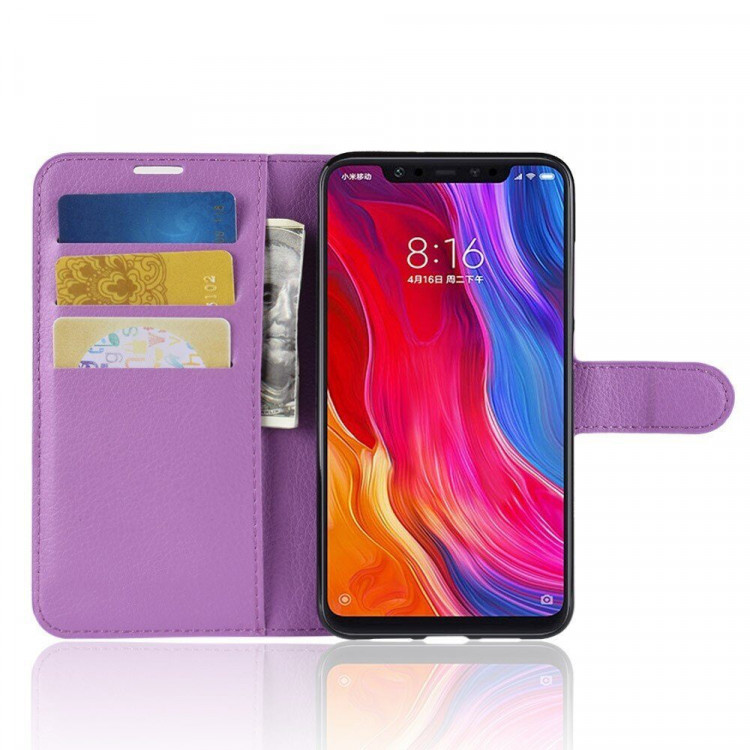 Чехол с визитницей для Xiaomi Mi 8 (фиолетовый)