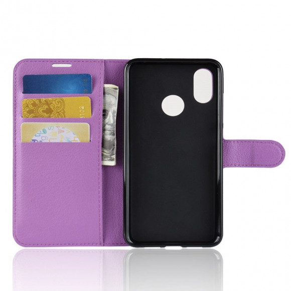 Чехол с визитницей для Xiaomi Mi 8 (фиолетовый) Чехол с визитницей для Xiaomi Mi 8 (фиолетовый)