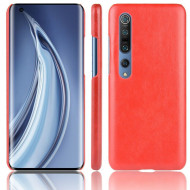 Кожаная накладка-чехол для Xiaomi Mi 10 / Mi 10 Pro (красный)