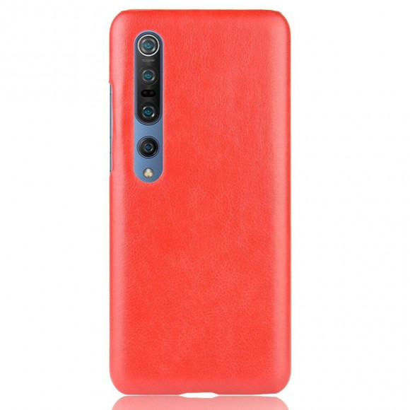 Кожаная накладка-чехол для Xiaomi Mi 10 / Mi 10 Pro (красный)