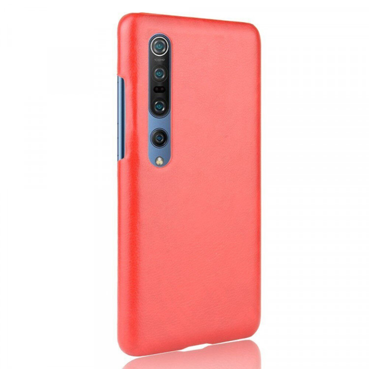 Кожаная накладка-чехол для Xiaomi Mi 10 / Mi 10 Pro (красный)