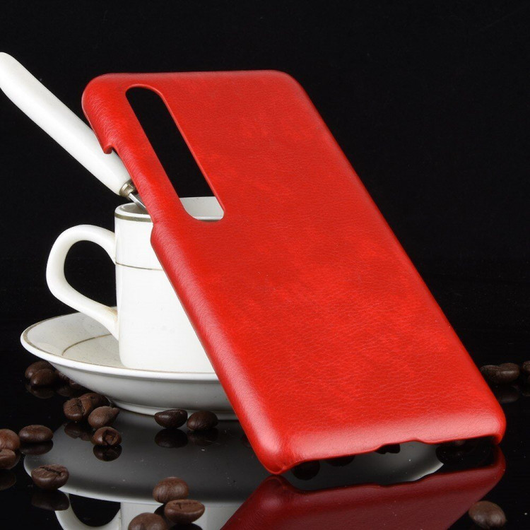 Кожаная накладка-чехол для Xiaomi Mi 10 / Mi 10 Pro (красный)