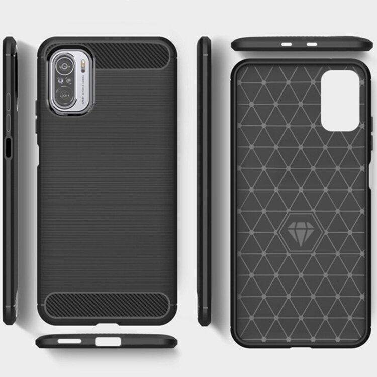 Чехол-накладка Carbon Fibre для Xiaomi Mi 11i / Redmi K40 / Redmi K40 Pro / Xiaomi Poco F3 (черный)