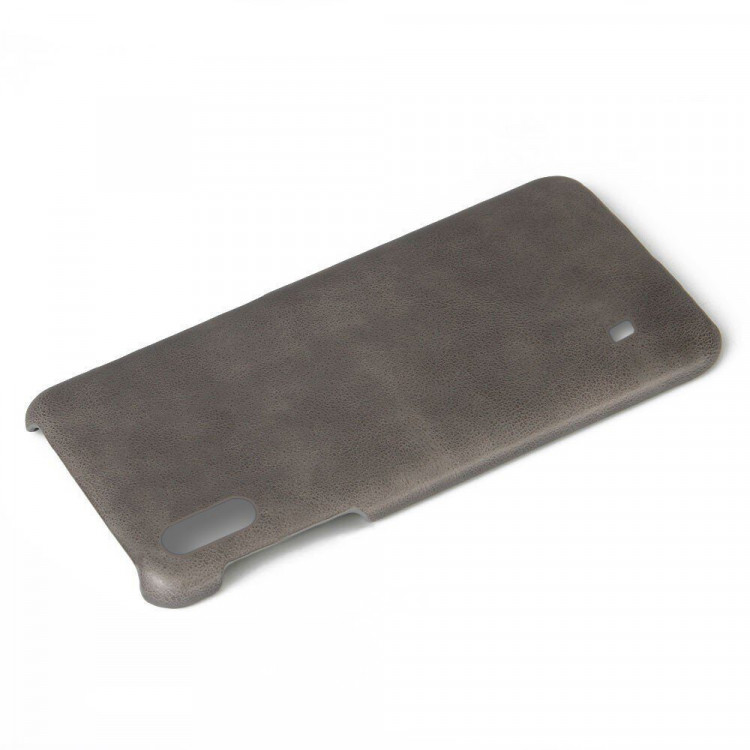 Кожаная накладка-чехол Litchi Texture для Samsung Galaxy M10 (серый)