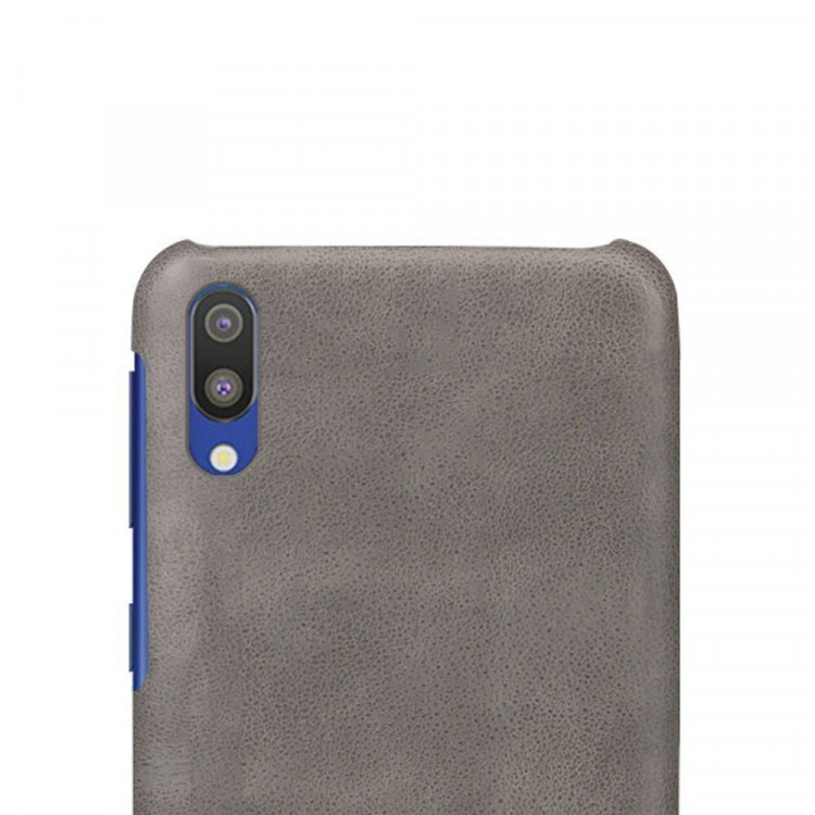 Кожаная накладка-чехол Litchi Texture для Samsung Galaxy M10 (серый)