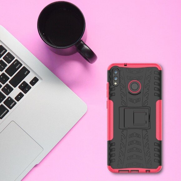 Чехол Hybrid Armor для Huawei Honor 8X Max (черный + розовый)
