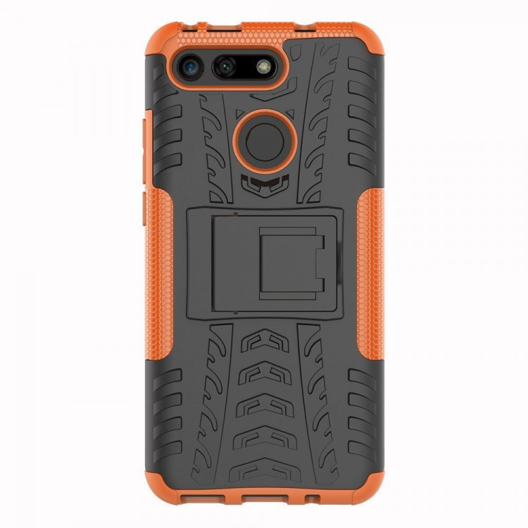 Чехол Hybrid Armor для Huawei Honor View 20 (черный + оранжевый)