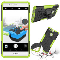 Чехол Hybrid Armor для Huawei P9 Plus (черный + зеленый)