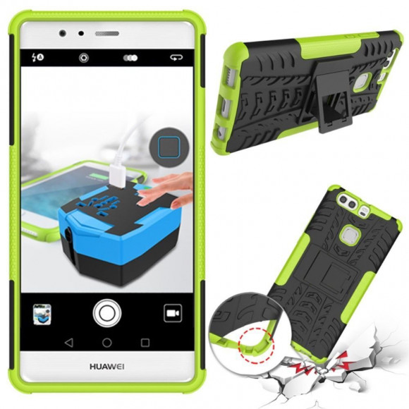 Чехол Hybrid Armor для Huawei P9 Plus (черный + зеленый) Чехол Hybrid Armor для Huawei P9 Plus (черный + зеленый)