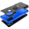 Чехол Armor Shockproof Ring Holder для Infinix Hot 10 Play / Hot 11 Play (черный + голубой)