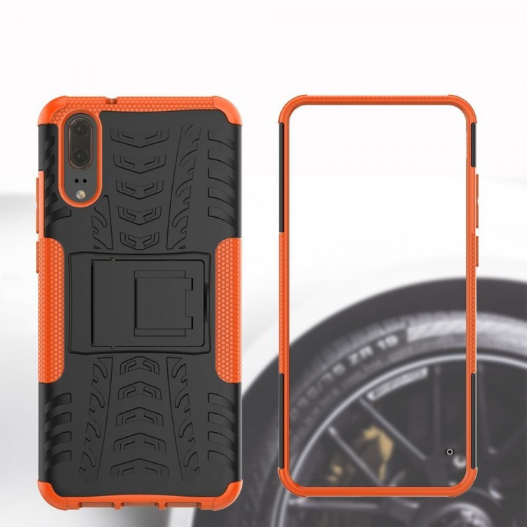 Чехол Hybrid Armor для Huawei P20 (черный + оранжевый)