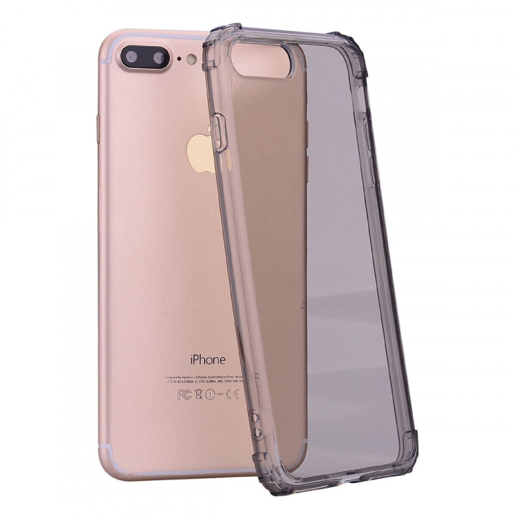 Силиконовый чехол с усиленными бортиками для iPhone 8 Plus / iPhone 7 Plus (черный)