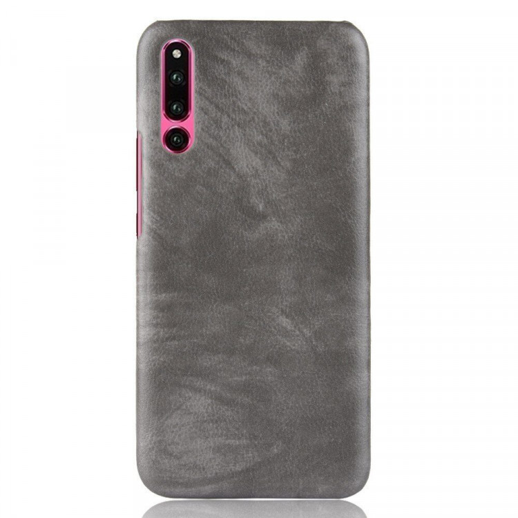 Кожаная накладка-чехол Litchi Texture для Huawei P30 (серый)