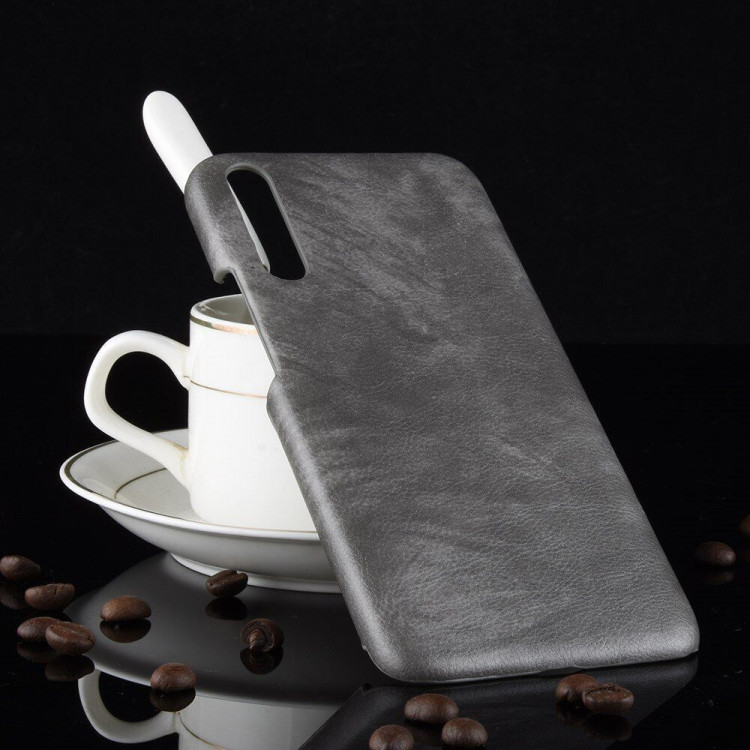 Кожаная накладка-чехол Litchi Texture для Huawei P30 (серый)