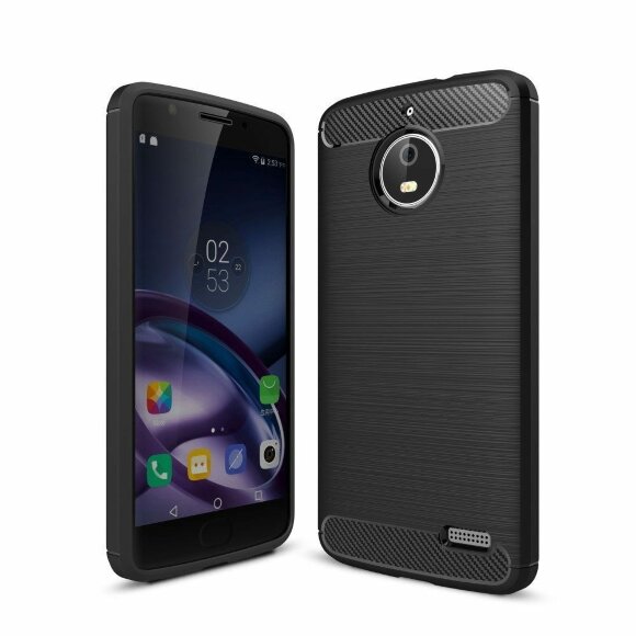 Чехол-накладка Carbon Fibre для Motorola Moto E4 (черный)