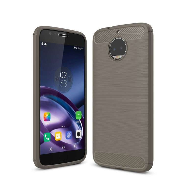 Чехол-накладка Carbon Fibre для Motorola Moto G5S Plus (серый)