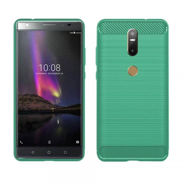 Чехол-накладка Carbon Fibre для Lenovo Phab 2 Plus (зеленый)