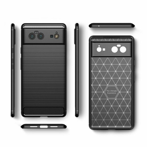 Чехол-накладка Carbon Fibre для Google Pixel 6 Pro (черный)